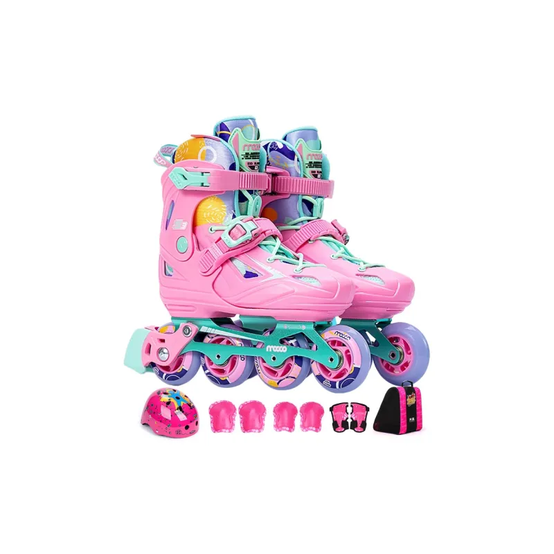 Michael Inline Skates S3 Professional Roller Skates K7 Set Kids' Size Adjustable Pink-10