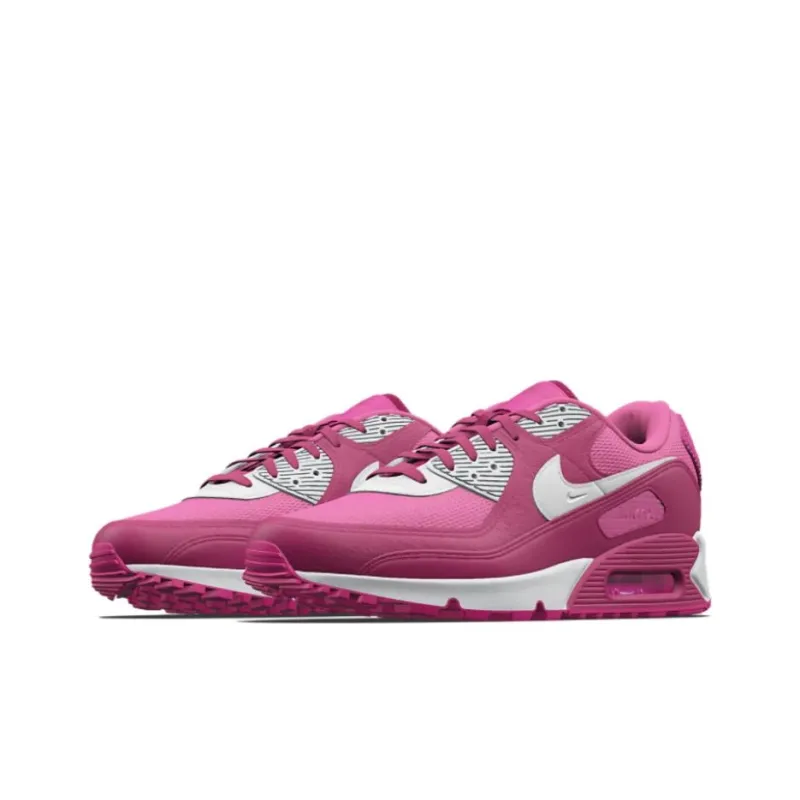 Nike Air Max 90 Cushioning Wear Resistant Low Top Casual Shoes Unisex Pink-2