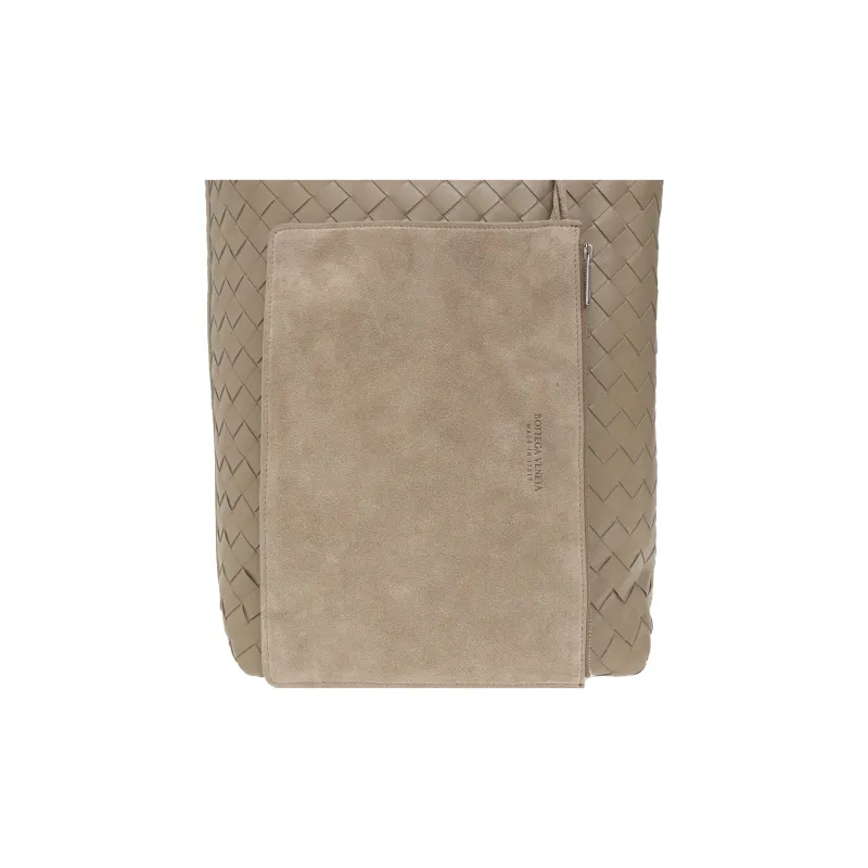 Bottega Veneta Cow Leather Tote Bag Shopping Bag Shoulder Bag Handbag Small Size Men's Gray Green-4