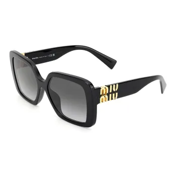 MIU MIU Plate Frame Irregular Shape Sunglasses Women's Black