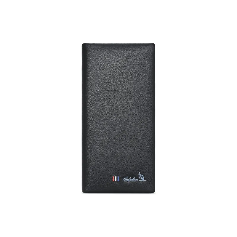 AUGTARLION Top Grain Cow Leather Wallet Regular Men's Black-1