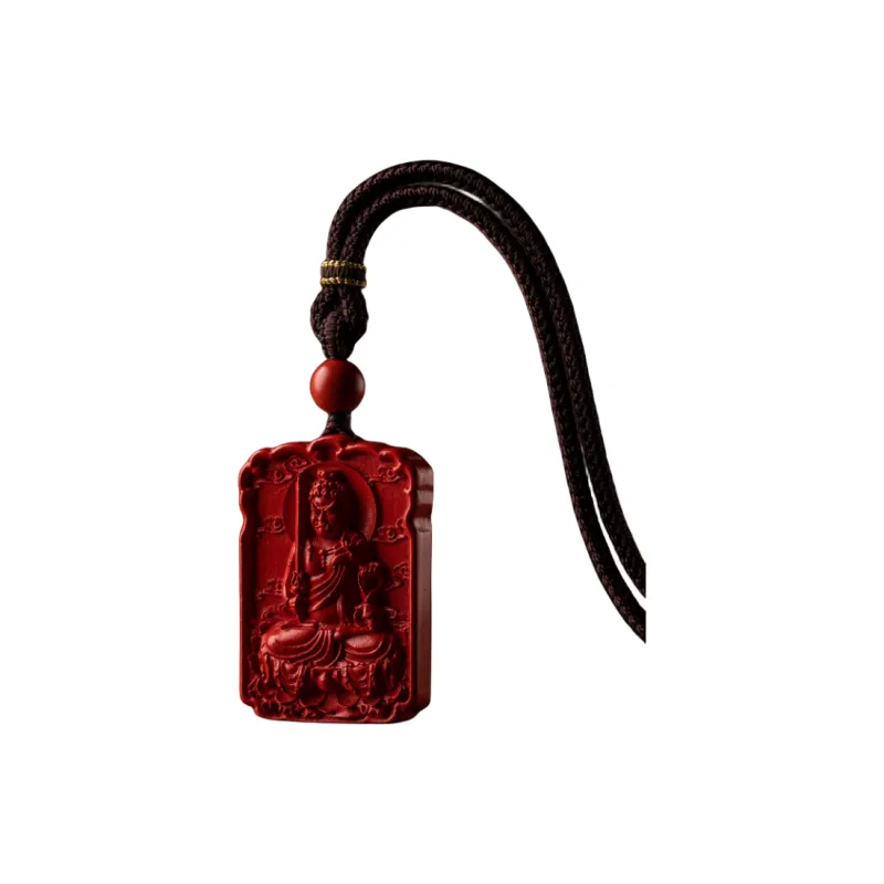 Xifeng Building Cinnabar Chalcedony Pendant Unisex-11