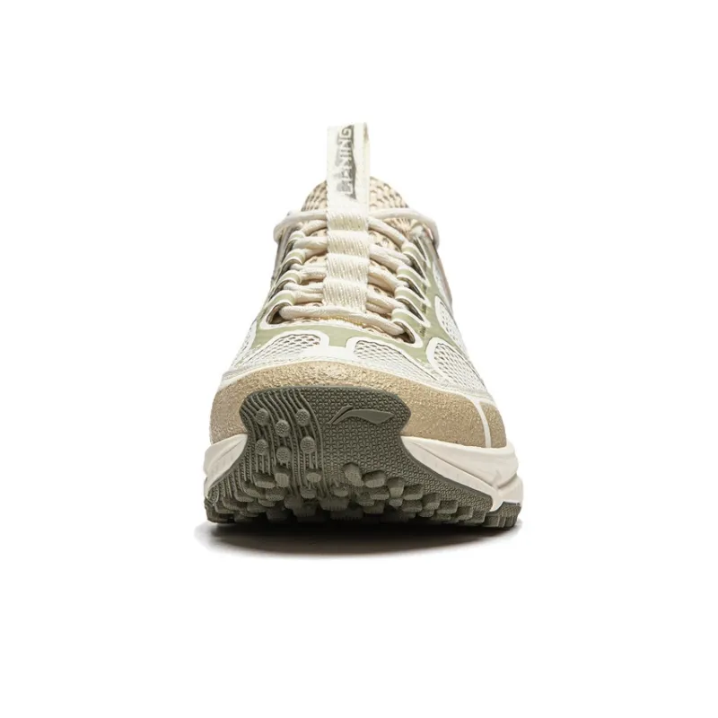 LiNing CF Tracing Elegance Lite RT Cushioning Wear-Resistant Low-Top Outdoor Trekking Shoes Men's Ecru Umber-4