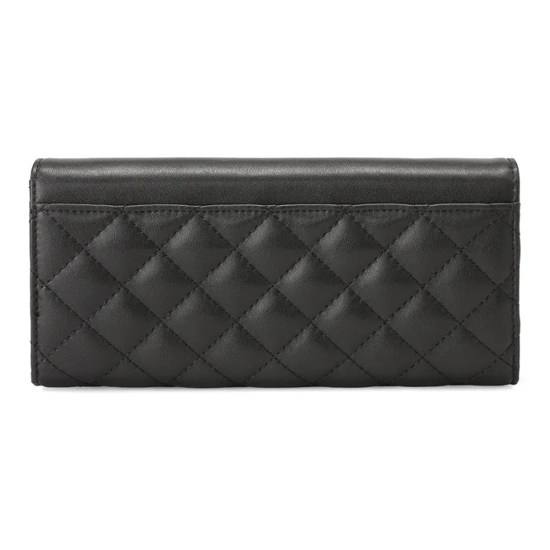MEXICAN Cow Leather Bill Compartment Wallet Regular Women's Black/Ecru-3