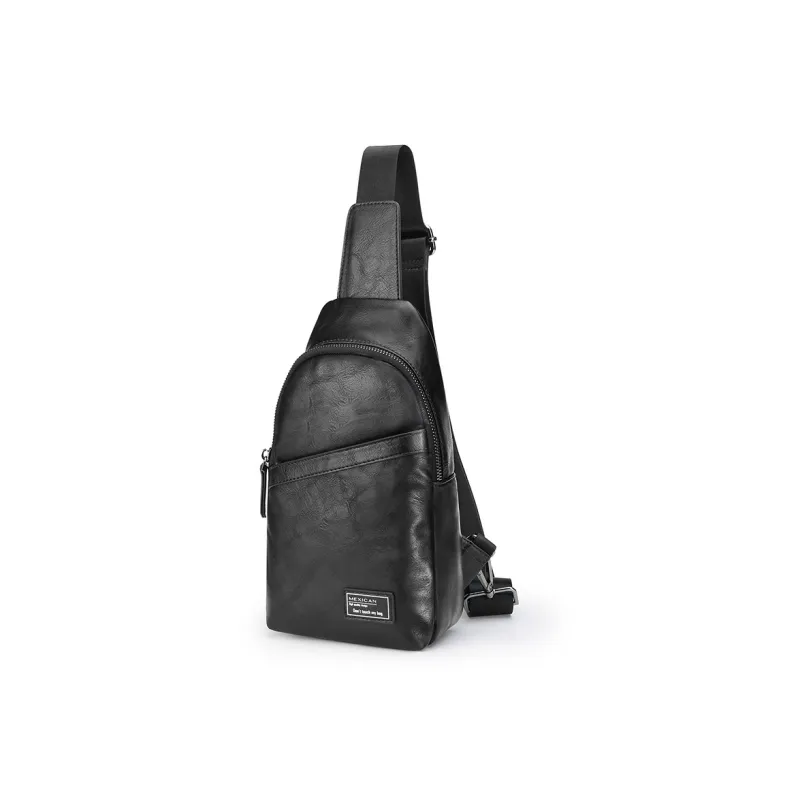 MEXICAN Polyurethane Crossbody Bag, Sling Bag Regular Men's Black-1