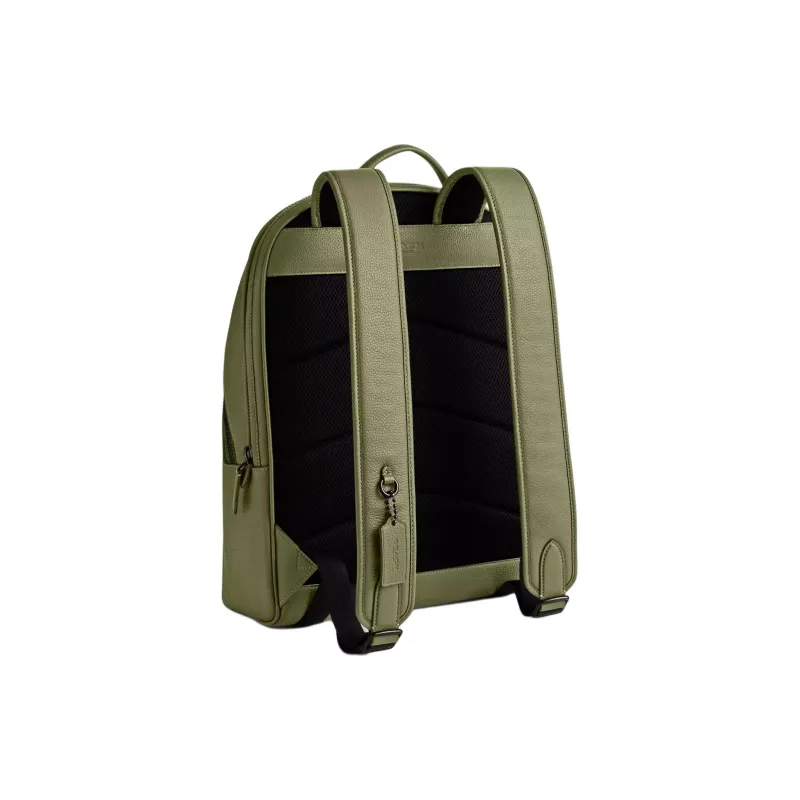 COACH Leather Backpack Tubas Men's Moss Green-1