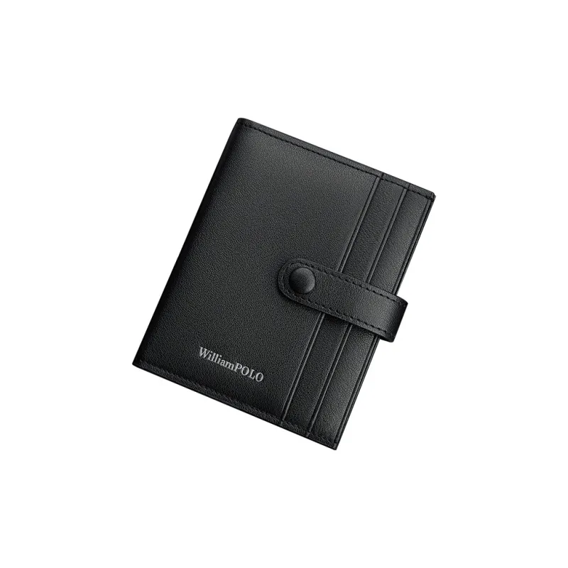 WilliamPOLO Top Grain Cow Leather Card Holder Individual Storage Bag Regular Men's Black-2