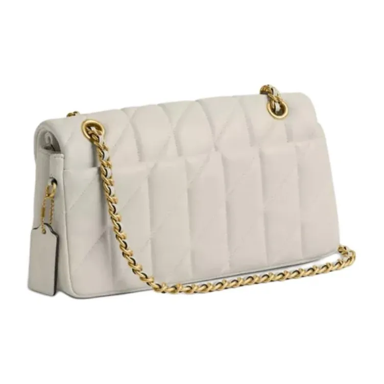 COACH Tabby Nappa Leather Crossbody Bag, Shoulder Bag Medium Size Women's White-1