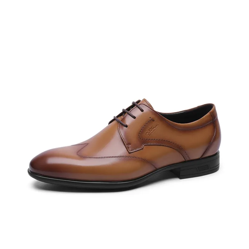 GOLDLION Dress Shoes Men Low Top Black/Brown-6