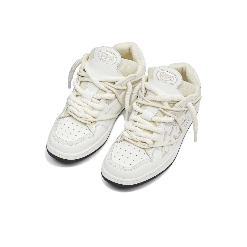 MR.PESIN Low Top Skateboard Shoes Unisex White Apricot-3