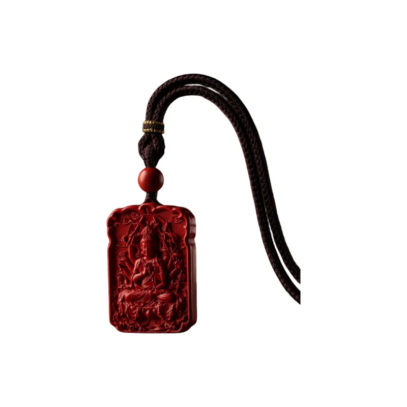 Xifeng Building Cinnabar Chalcedony Pendant Unisex-0
