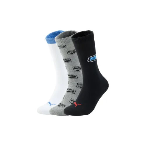 PUMA 3P APAC Mid-Calf Socks Unisex 3 Pack White+Gray+Black