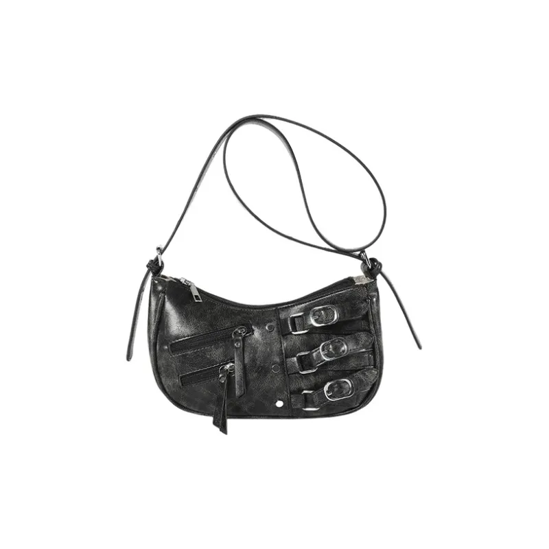 JANE KLAIN Synthetic Leather Stud Shoulder Bag Crossbody Bag Regular Women's Brown/Black/Ecru-1