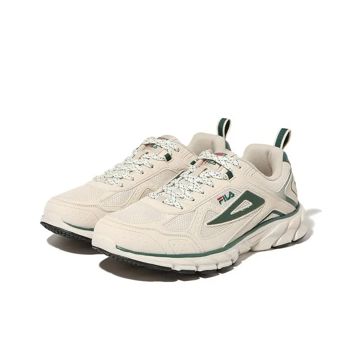 FILA Durable Breathable Low-Top Running Shoes Men's Beige-1