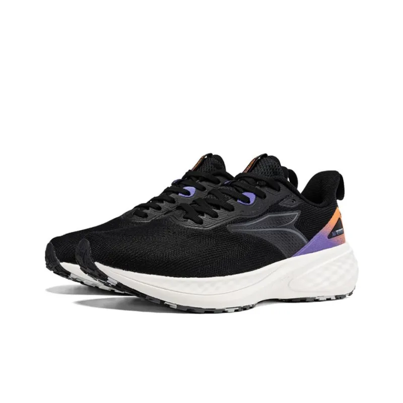 361° Cushioned Slip Resistant Low Top Casual Running Shoes Men's Black Purple-2
