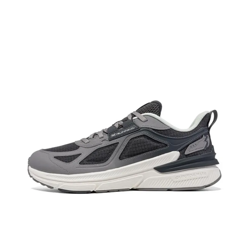 361° Cushioned Slip Resistant Low Top Running Shoes Men's Gray White-0