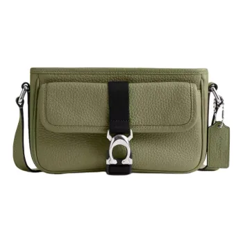 COACH BECK Cow Leather Envelope Bag, Shoulder Bag, Crossbody Bag Trumpets Men's Moss Green
