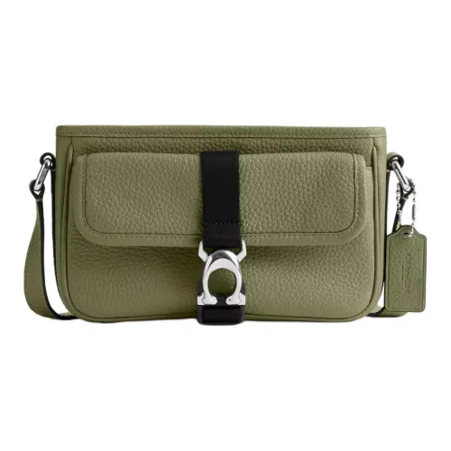COACH BECK Cow Leather Envelope Bag, Shoulder Bag, Crossbody Bag Trumpets Men's Moss Green