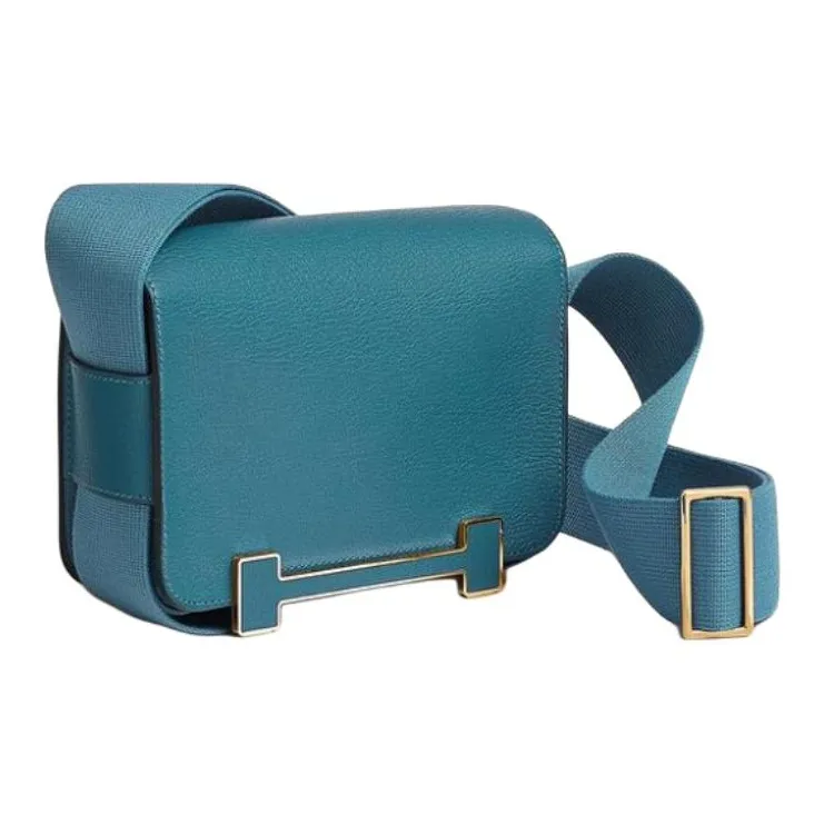 HERMES Geta Mysore Goat Skin Crossbody Bag Shoulder Bag Women's D2 NEW BLEU JEAN Denim Blue-2