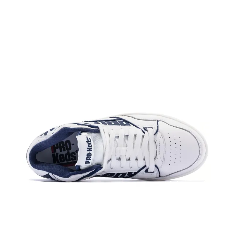 Keds Jumpshot Cushioned Wear-Resistant Slip-Resistant Breathable Mid-Top Skateboard Shoes Unisex White Blue-2