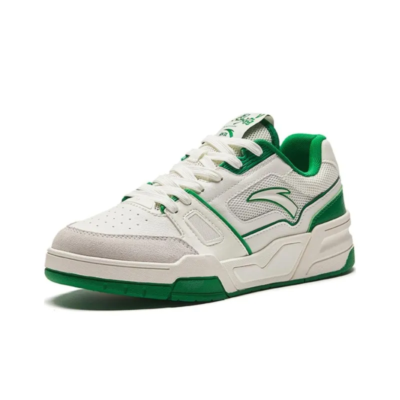 Anta Life Collection Anti-Slip Wear-Resistant Low-Top Skateboard Shoes Women's White Green-1