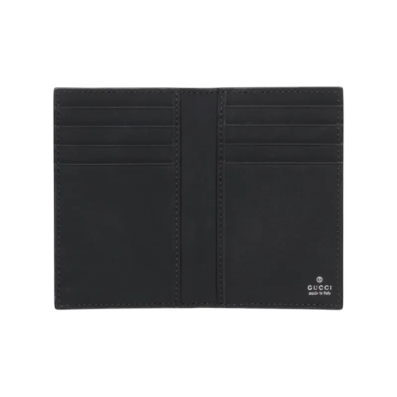 GUCCI Leather Card Clip Card Holder Men's Black-1