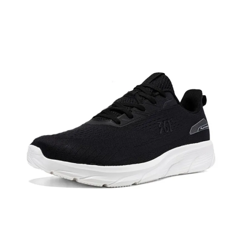 361° Breathable And Lightweight Low Top Running Shoes Men's Black White-0