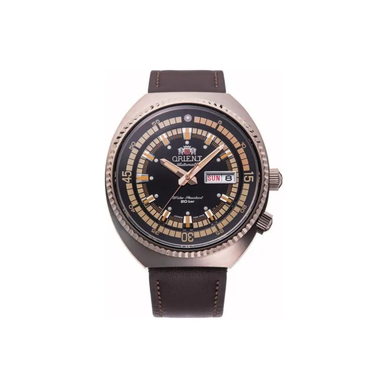 ORIENT Automatic Mechanical Movement Leather Strap Watch Men's Watches Black Dial-0