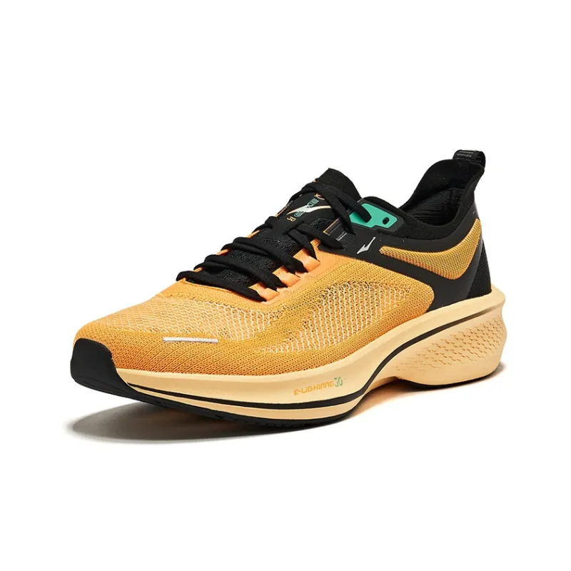 Erke Lightning 3.0 Summer Cushioning Rebound Low Top Running Shoes Men's Beeswax Orange Black-2