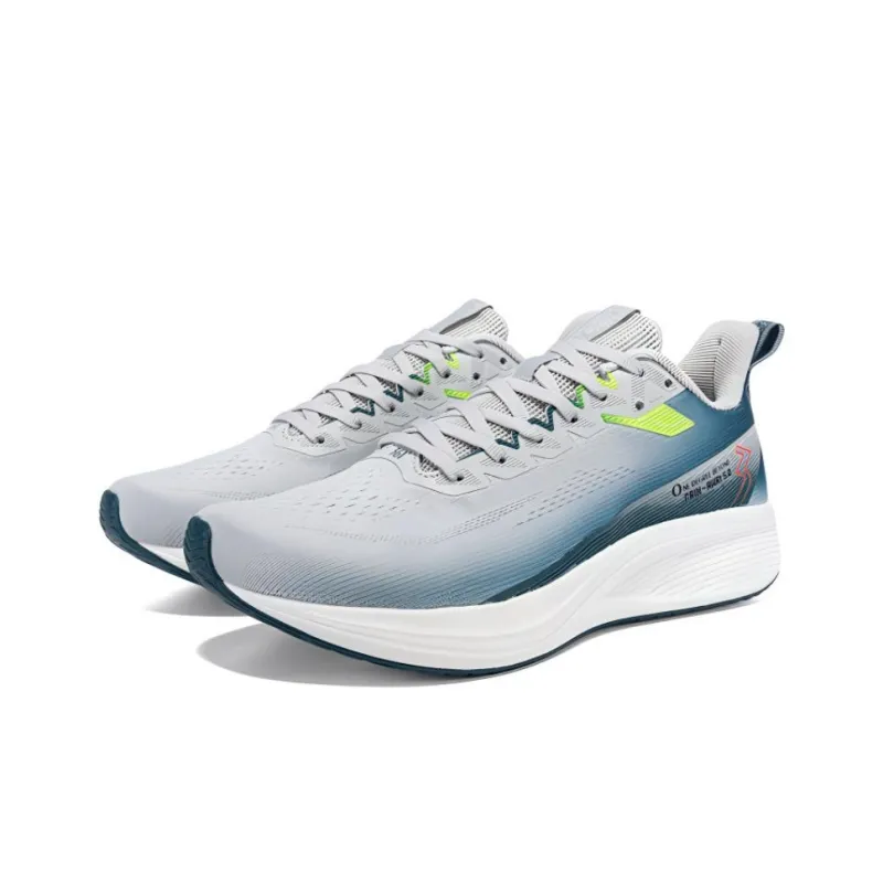 361° Cushioning, Wear Resistant Low Top Running Shoes Men's Gray Blue-2