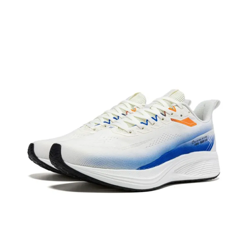 361° Anti Slip Wear Resistant Low Top Running Shoes Men's White Blue-2