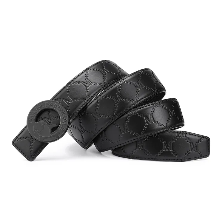 FAIRWHALE Fashion Brand New Arrival Plate Buckle Mascot Plate Buckle Belt Top Grain Cow Leather Belt Men's Width 3.5CM-2