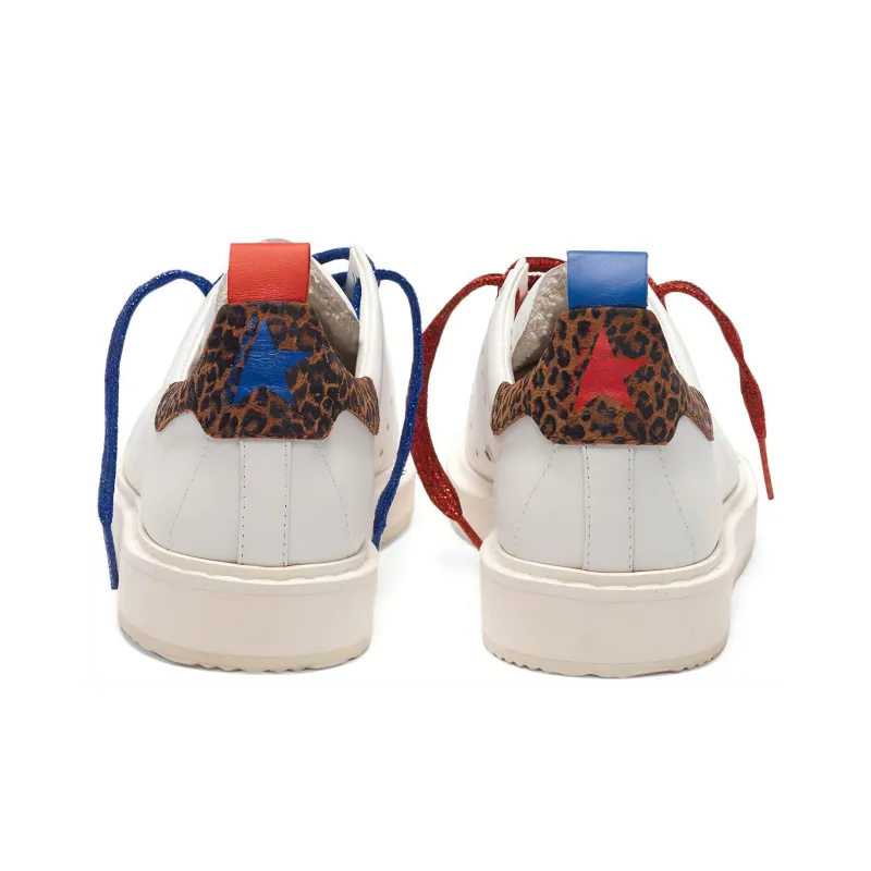 Golden Goose GGDB Starter Stylish Skateboarding Shoes Women's White Leopard Tail-4
