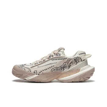 LiNing CF Hiking 3 Cushioning Wear Resistant Low Top Casual Shoes Unisex Beige White Black