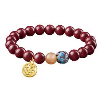SGE Reconstructed Cinnabar Jade Bracelets Women's