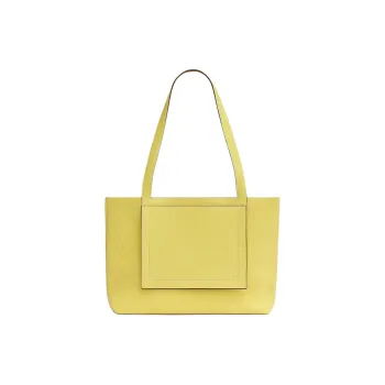 HERMES Cabasellier Clemence Calfskin Tote Bag Shopping Bag Shoulder Bag Handbag Women's 0Y Limoncello Lemon Yellow