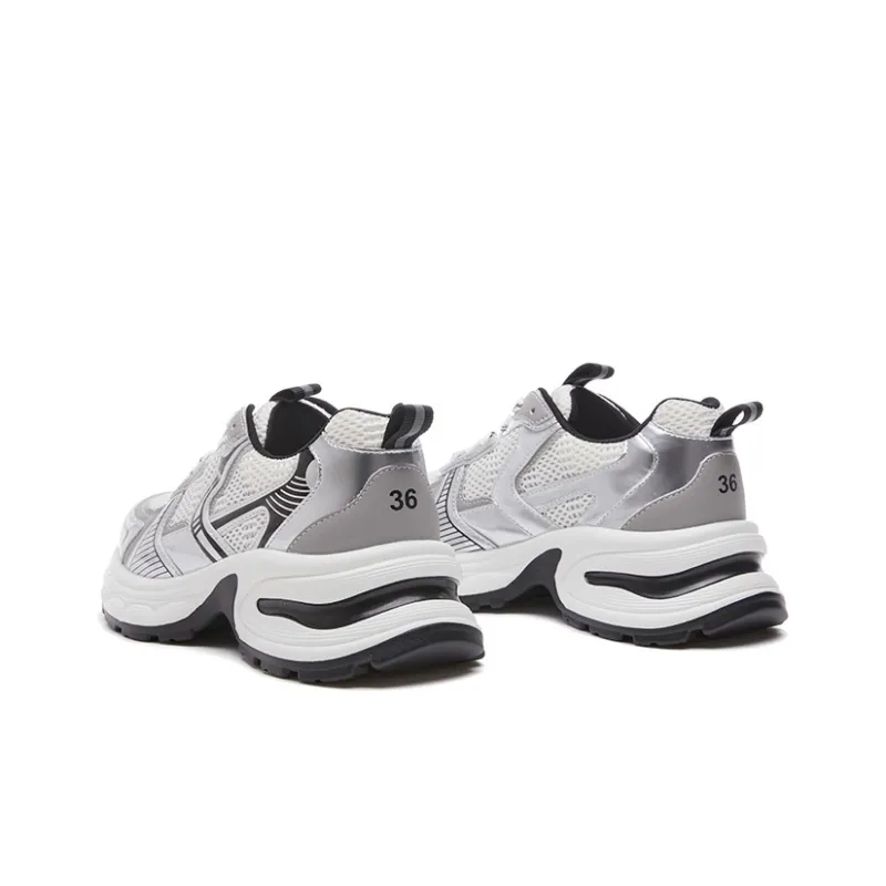 LINGPAO Breathable Height Increasing Low-Top Chunky Sneakers-3