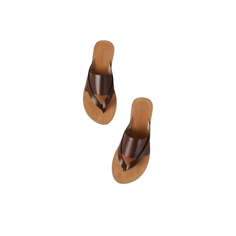 ALOHAS Flip Flops Women's Brown-3