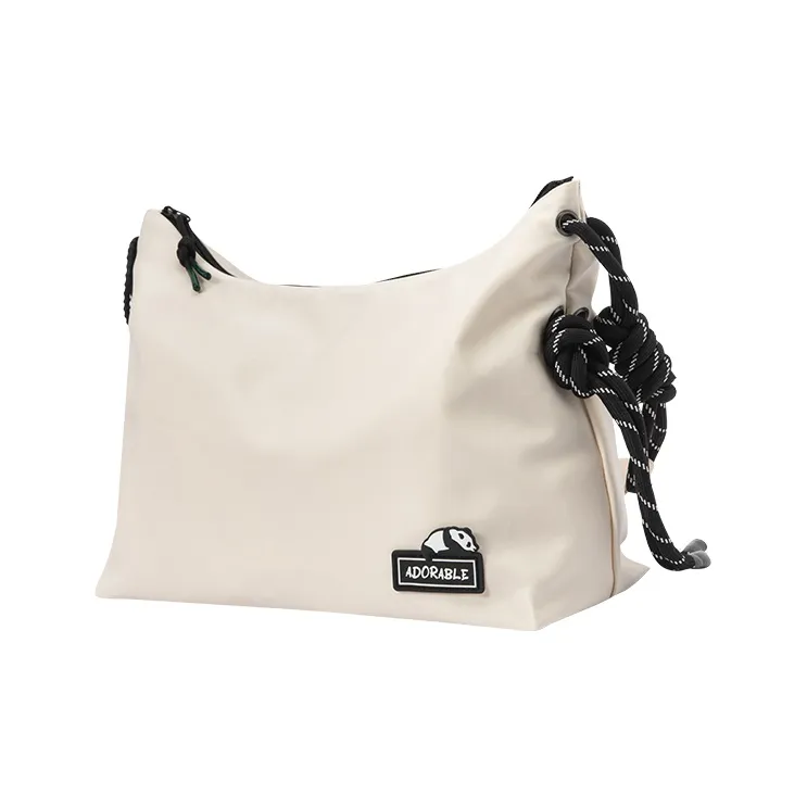SEM/R Fabric Gym Bag Travel Bag Crossbody Bag Medium Size Unisex Black/Greenish/Ecru-4