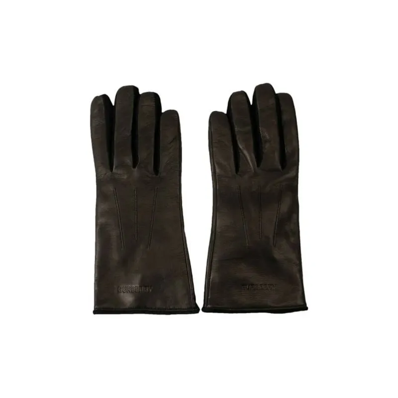 Burberry Embossed Logo Cashmere Lined Lambskin Gloves-0