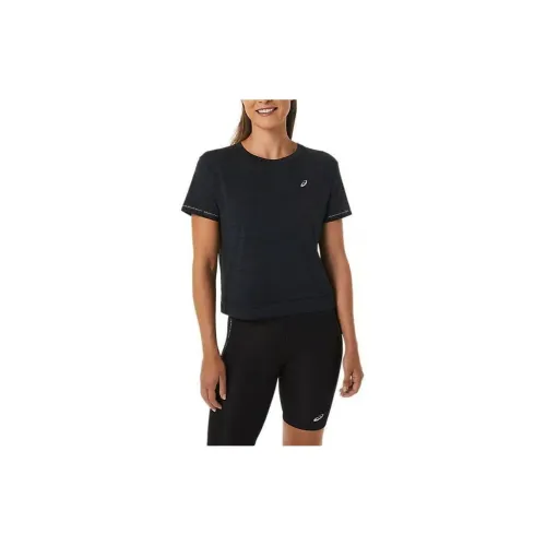 Asics T-Shirts Women's High-Performance Black/Charcoal Gray