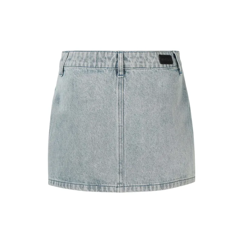 Guuka Hero Light Blue Vintage Washable Low Rise Denim Short Skirts Women's-1
