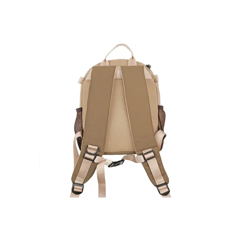 SUMAYZOY Polyester Backpack Small Size Unisex Milk Tea Beige/Olive Black-1