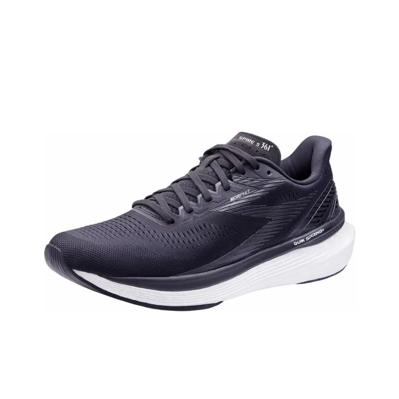 361° Spire 5 Slip Resistant Low Top Running Shoes Men's Black White-1