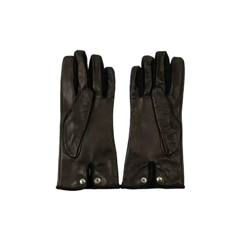 Burberry Embossed Logo Cashmere Lined Lambskin Gloves-1