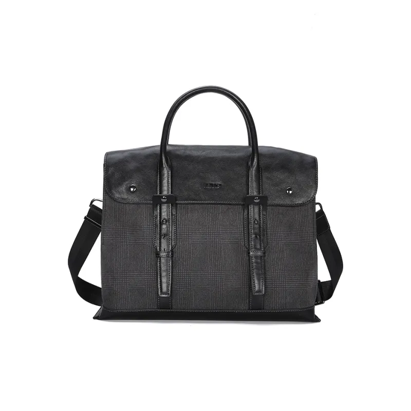 BVP Handbag Large Capacity Leather Bag Casual Crossbody Bag Regular Men's Black-1