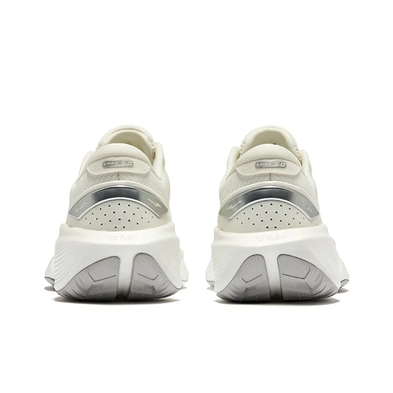 Erke Cushioning Breathable Rebound Low Top Training Running Shoes Women's Microcrystal White Bright Silver-3