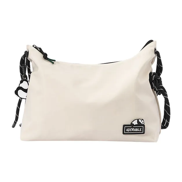 SEM/R Fabric Gym Bag Travel Bag Crossbody Bag Medium Size Unisex Black/Greenish/Ecru-3
