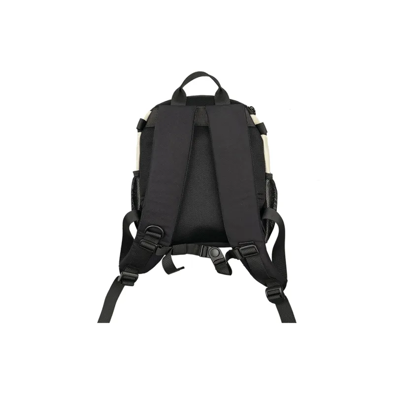 SUMAYZOY Polyester Backpack Small Size Unisex Milk Tea Beige/Olive Black-4