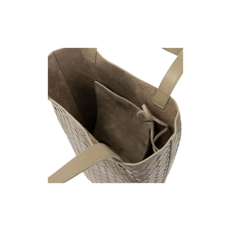 Bottega Veneta Cow Leather Tote Bag Shopping Bag Shoulder Bag Handbag Small Size Men's Gray Green-3